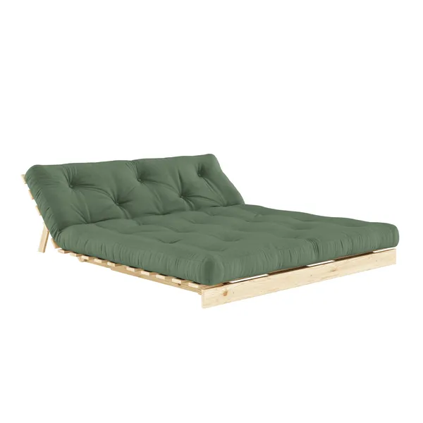 Roots sovesofa 160x200 rå/756 olivengrønn