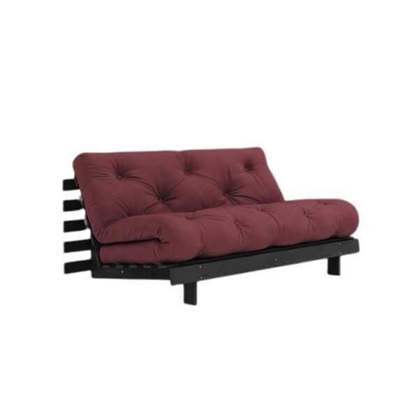 Roots Schlafsofa 160x200 Schwarz Nacht/710 Bordeaux