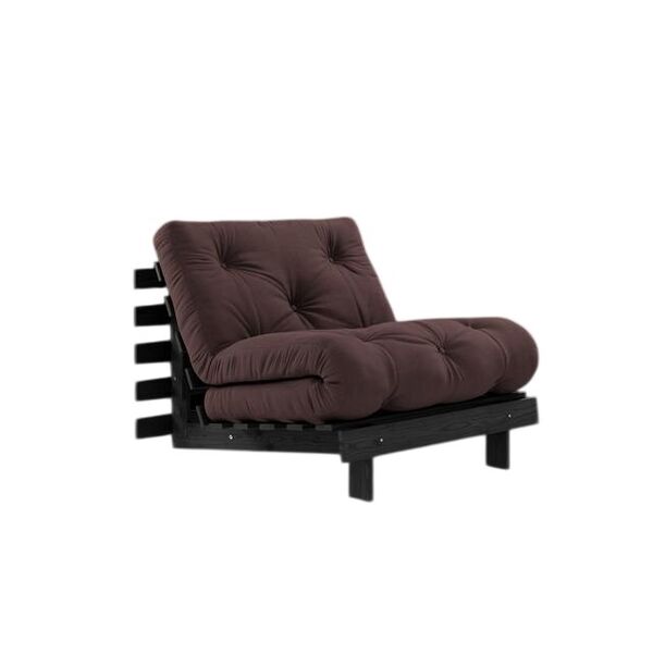 Divano letto Roots 90x200 Nero Notte/715 Marrone