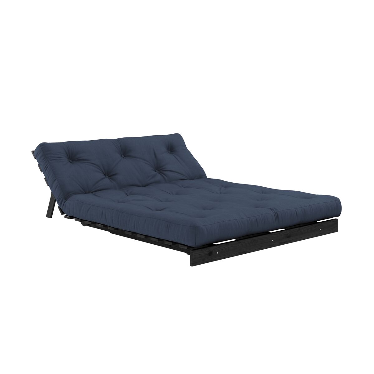 Roots Schlafsofa 140x200 Schwarz Nacht/737 Marineblau