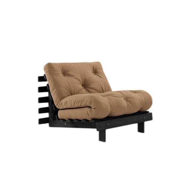 Roots sovesofa 90×200 svart natt/755 mokka