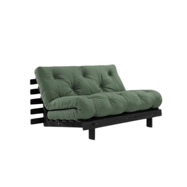 Roots sovesofa 140x200 svart natt/756 olivengrønn
