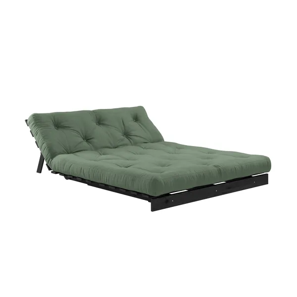 Roots Sofa bed 140x200 Black Night/756 Olive Green