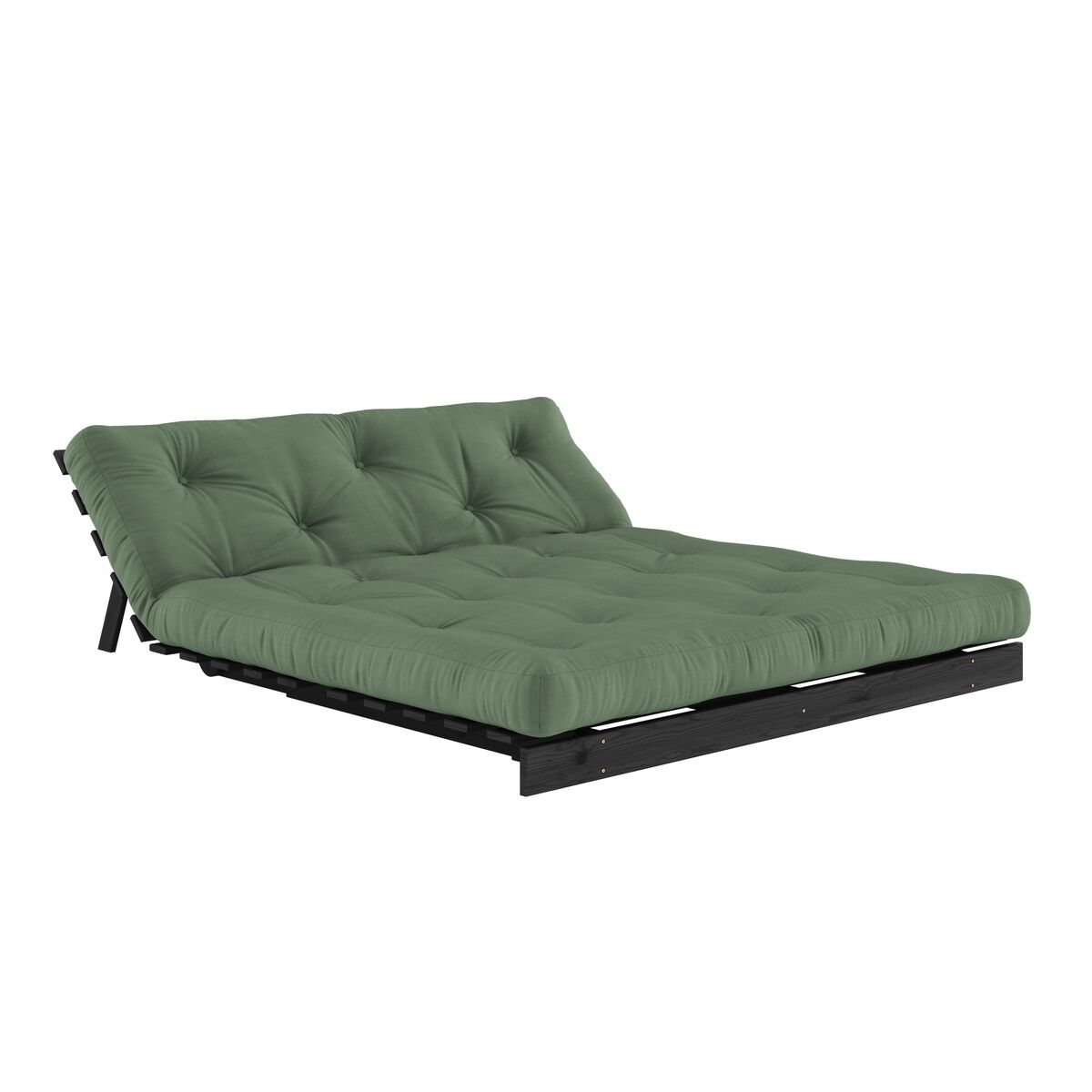 Divano letto Roots 160x200 Nero Notte/756 Verde Oliva