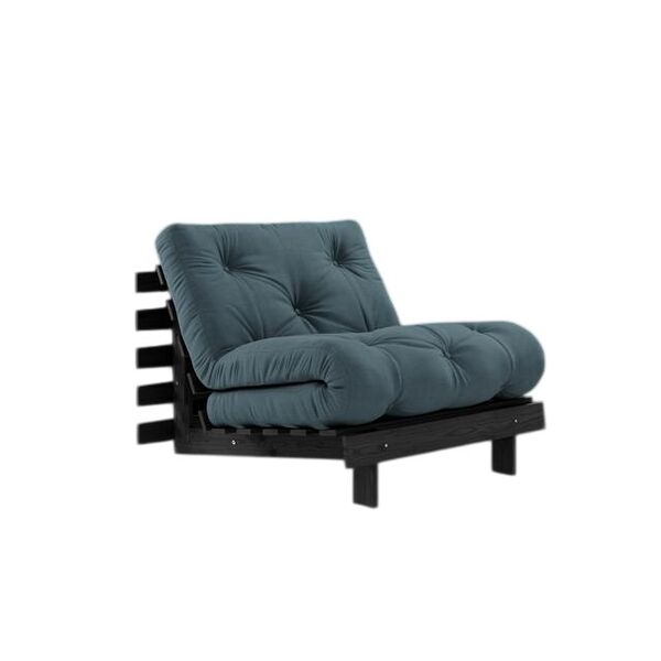 Divano letto Roots 90x200 Nero Notte/757 Blu Petrolio