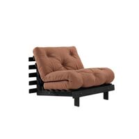 Roots slaapbank 90x200 Zwart Nacht/759 Kleibruin