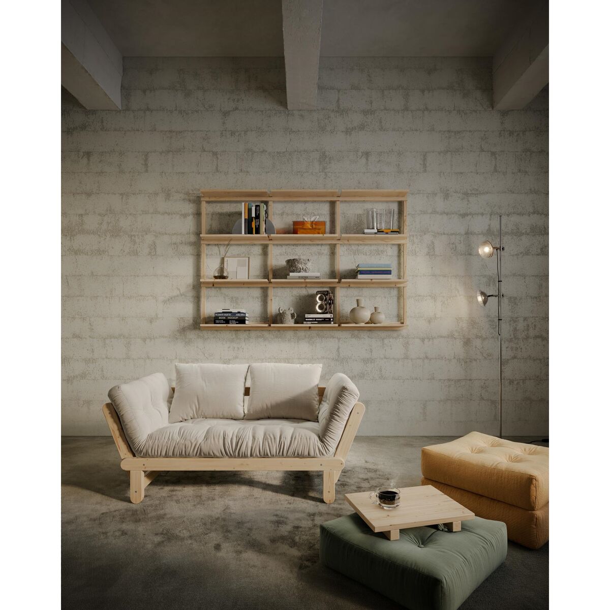 Ensemble de 2 tables d'appoint Dock en pin laqué transparent