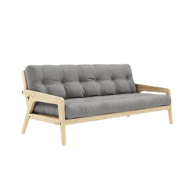 Grab sovesofa klarlakkert furu/746 grå