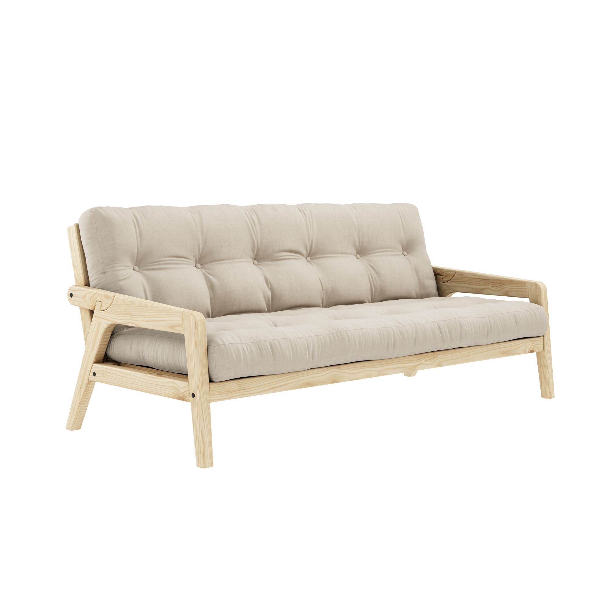 Grab Sovesofa Klarlakeret Fyrretr/747 Beige