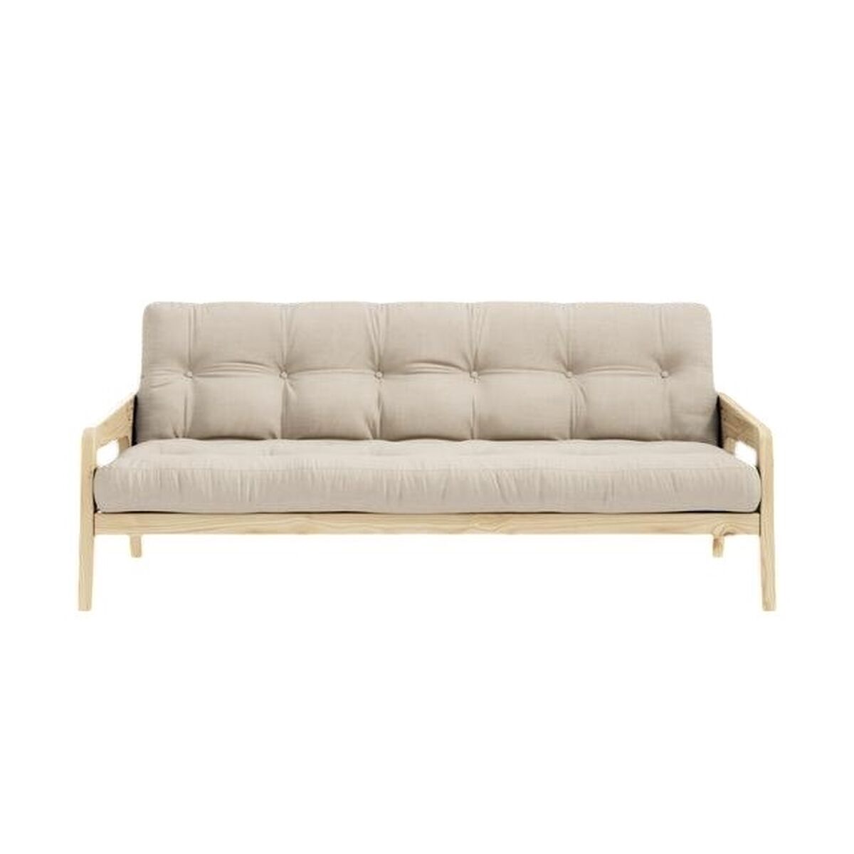 Grab Schlafsofa, klar lackierte Kiefer/747 Beige