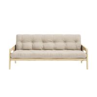 Grab Schlafsofa, klar lackierte Kiefer/747 Beige