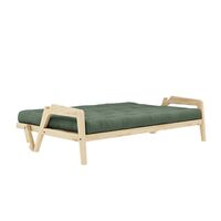Canapé-lit Grab en pin laqué transparent/756 vert olive