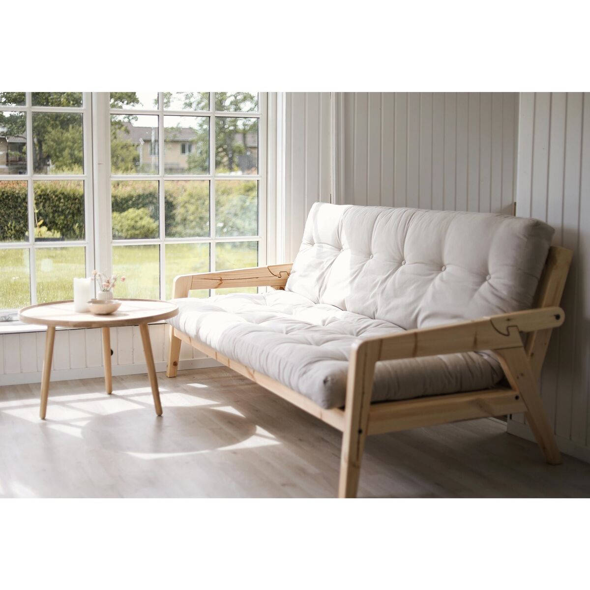 Canapé-lit Grab en pin laqué transparent/756 vert olive
