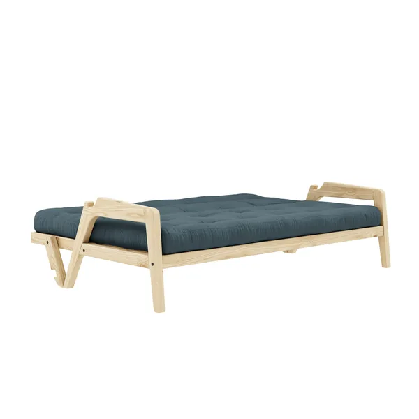 Grab Sovesofa Klarlakkert Furu/757 Bensinblå