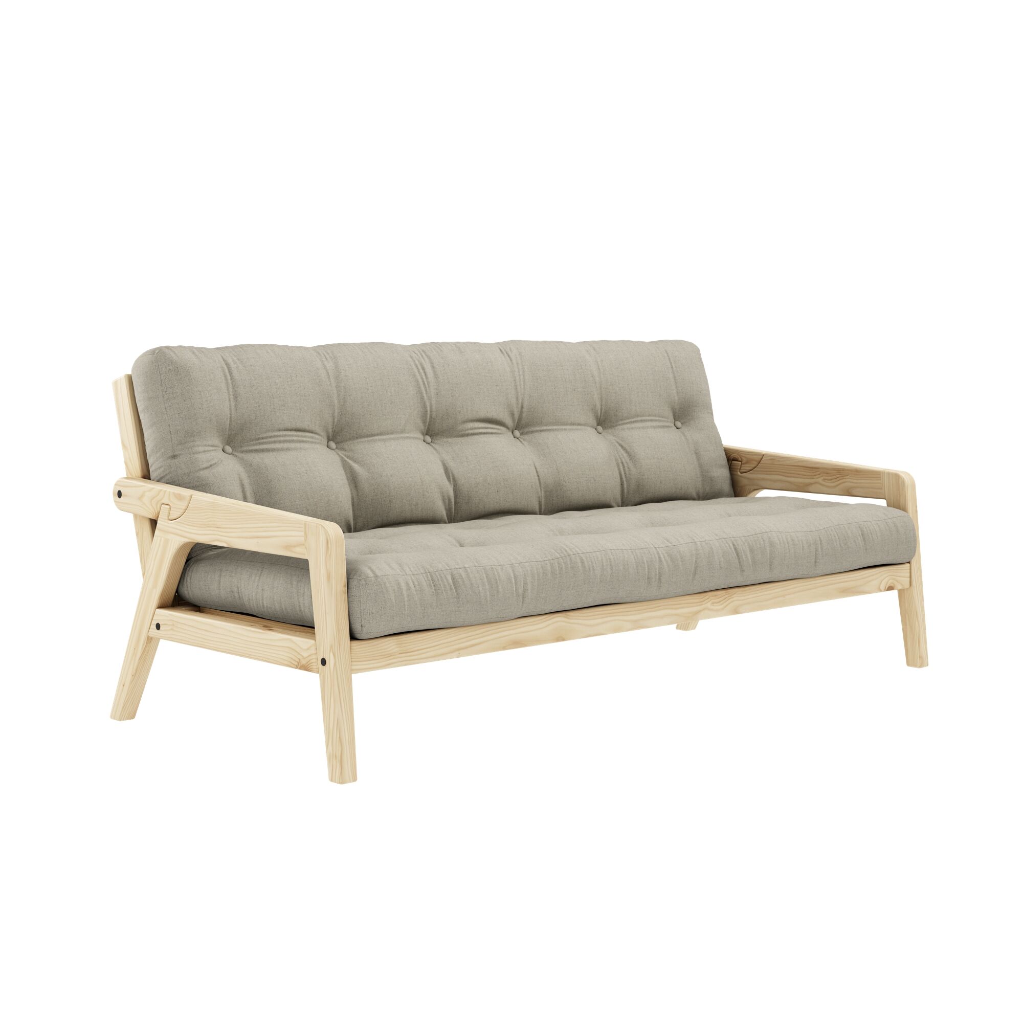 Grab Sovesofa Klarlakeret Fyrretr/914 Linen