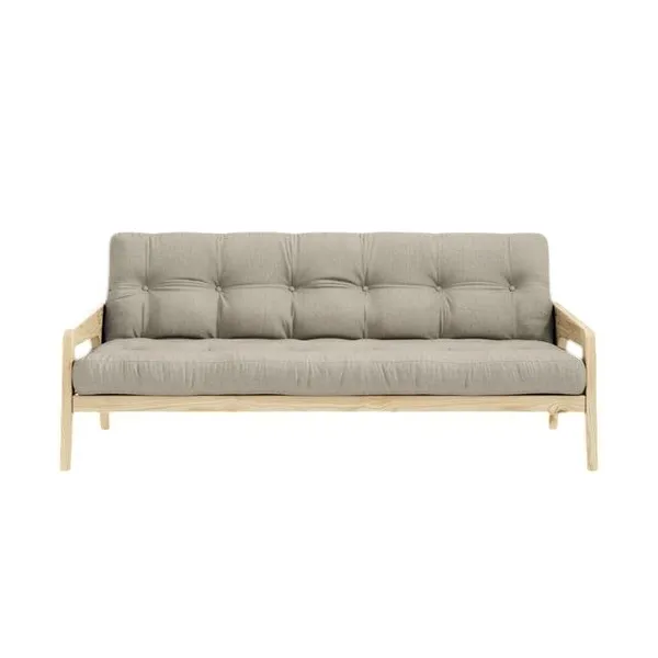Grab Sofa Bed Clear Lacquered Pine/914 Linen