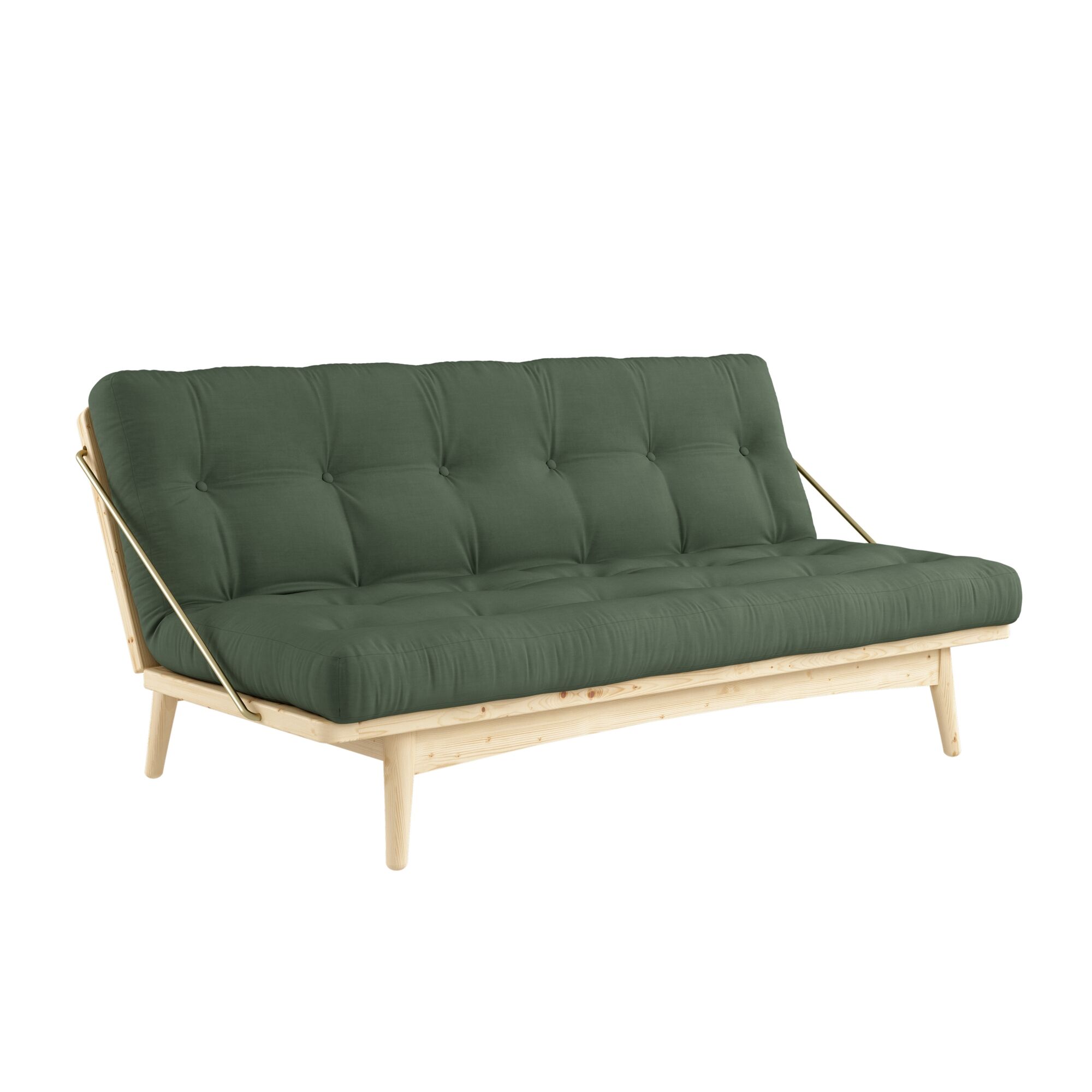 Folk Sofa Klarlakkert Furu/756 Olivengrønn