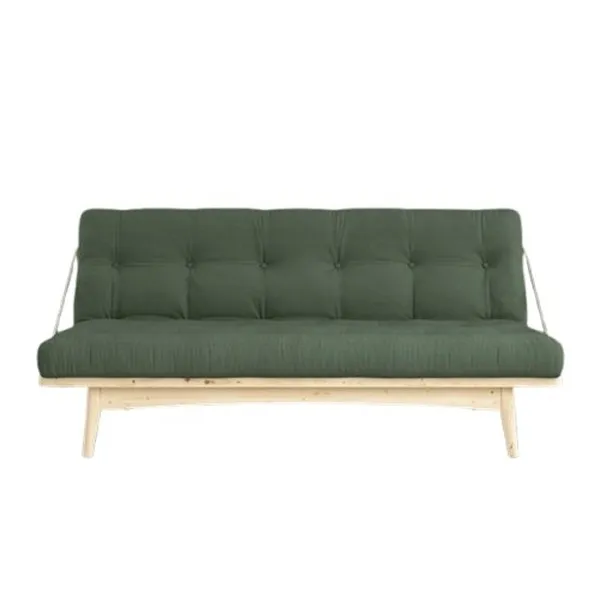 Folk Sofa Clear Lacquered Pine/756 Olive Green