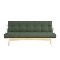 Folk Sofa Clear Lacquered Pine/756 Olive Green