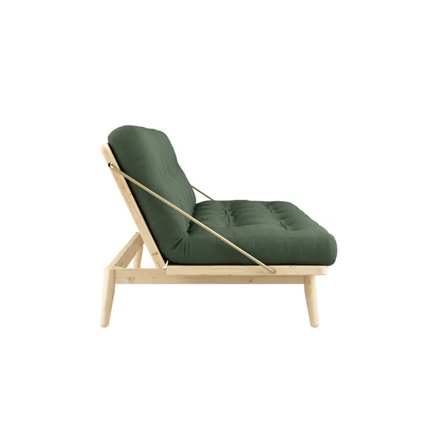 Folk Sofa Clear Lacquered Pine/756 Olive Green