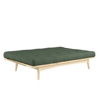 Folk Sofa Clear Lacquered Pine/756 Olive Green