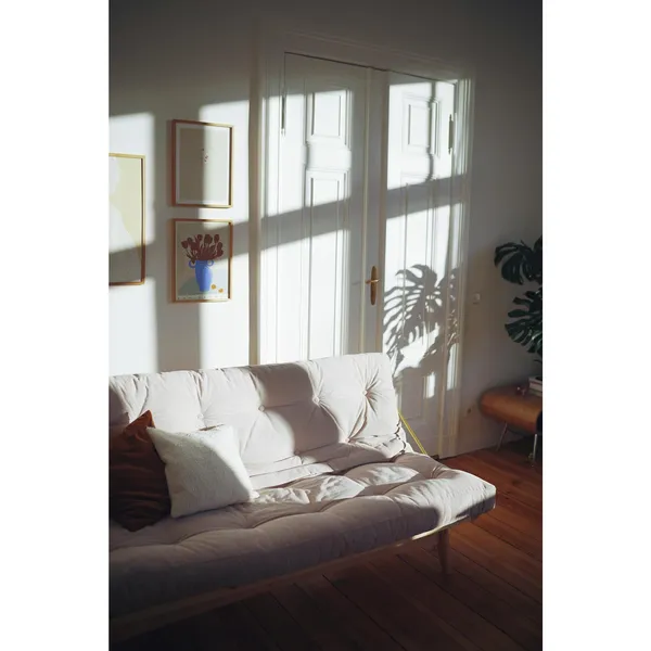 Folk Sofa Clear Lacquered Pine/756 Olive Green