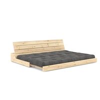 Base Sofa Bed Clear Lacquered Pine/511 Charcoal