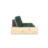 Base Sofa Bed With Side Box Clear Lacquered Pine/512 Seaweed