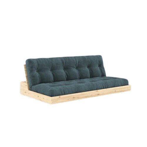 Base Sovesofa Klarlakkert Furu/513 Lyseblå