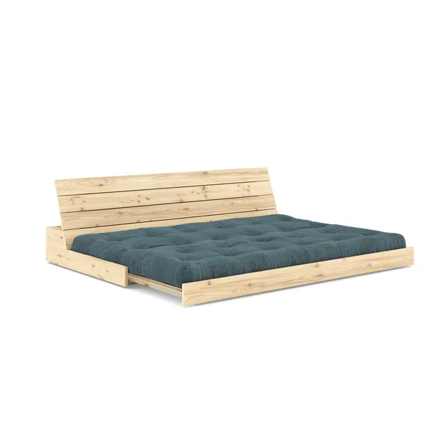 Base Sofa Bed Clear Lacquered Pine/513 Pale Blue