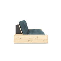 Canapé-lit Base avec coffre latéral, pin laqué transparent/513 bleu pâle