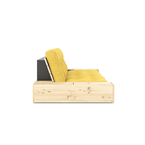 Base Sofa Bed With Side Box Clear Lacquered Pine/514 Honey