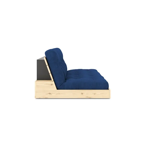Base Sofa Bed Clear Lacquered Pine/517 Royal Blue