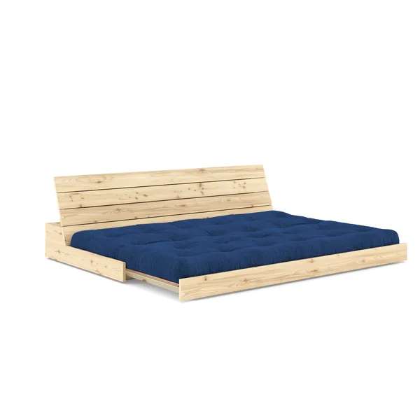 Base Sofa Bed Clear Lacquered Pine/517 Royal Blue