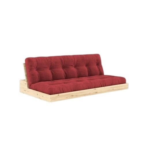Base Sovesofa Klarlakeret Fyrretr/518 Ruby Red