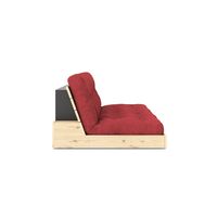 Base Sofa Bed Clear Lacquered Pine/518 Ruby Red