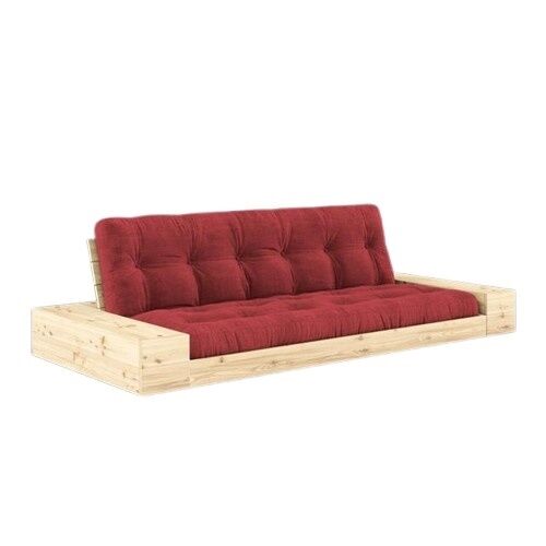 Base Sovesofa Med Sidekasse Klarlakeret Fyrretr/518 Ruby Red