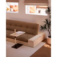 Base Sofa Bed With Side Box Clear Lacquered Pine/518 Ruby Red