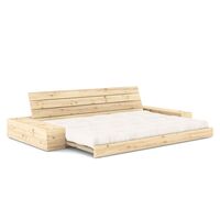 Sofá cama Base con cajón lateral, pino lacado transparente/701 Natural