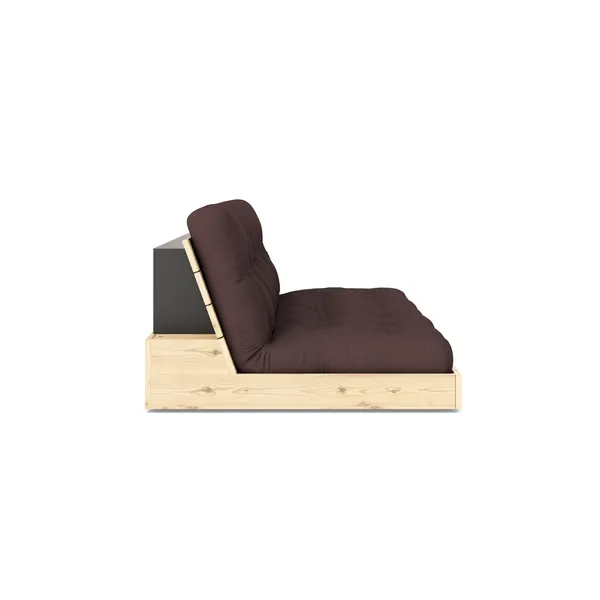 Base Sofa Bed Clear Lacquered Pine/715 Brown