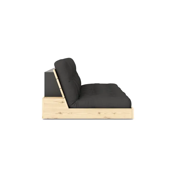Base Sofa Bed Clear Lacquered Pine/734 Dark Grey
