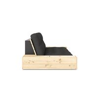 Base Sofa Bed With Side Box Clear Lacquered Pine/734 Dark Grey