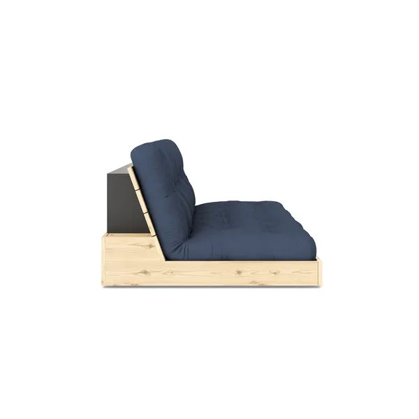 Base Sofa Bed Clear Lacquered Pine/737 Navy