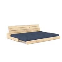 Base Sofa Bed Clear Lacquered Pine/737 Navy