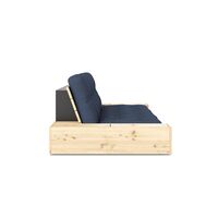 Base Sofa Bed With Side Box Clear Lacquered Pine/737 Navy