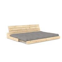 Base Sofa Bed Clear Lacquered Pine/746 Grey