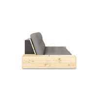 Base Sofa Bed With Side Box Clear Lacquered Pine/746 Grey