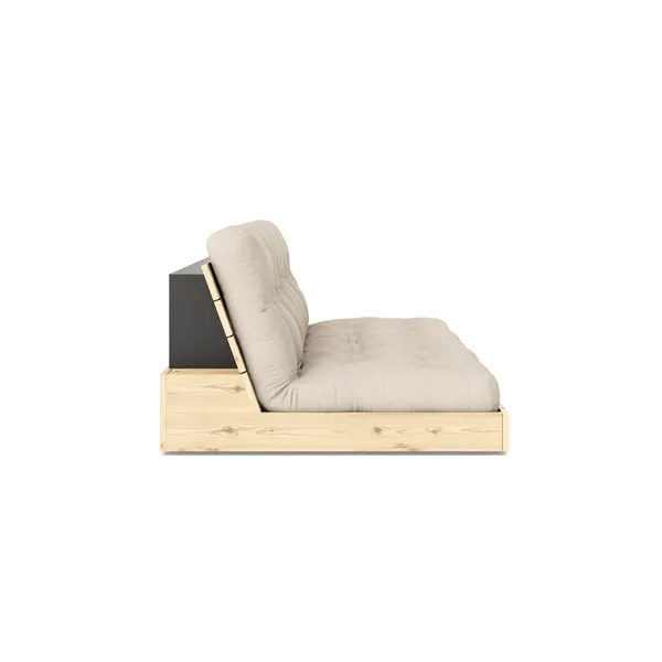 Base Sofa Bed Clear Lacquered Pine/747 Beige