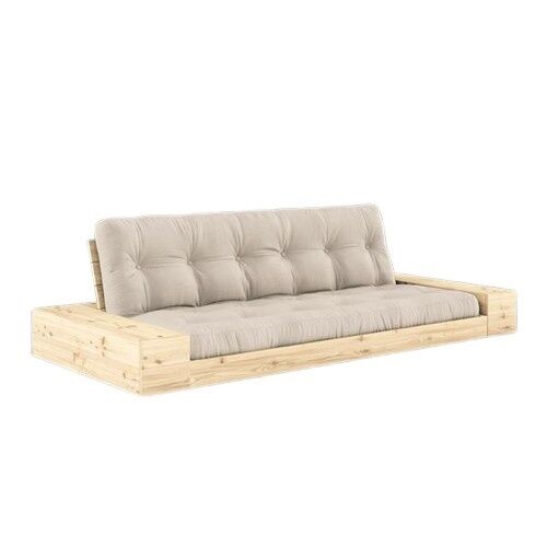 Base Sovesofa Med Sidekasse Klarlakeret Fyrretr/747 Beige