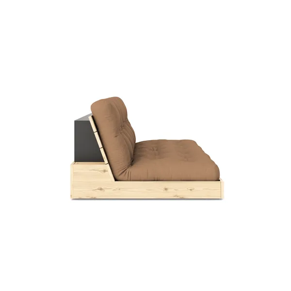 Base Sofa Bed Clear Lacquered Pine/755 Mocca